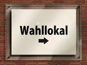 Wahllokal-Schild